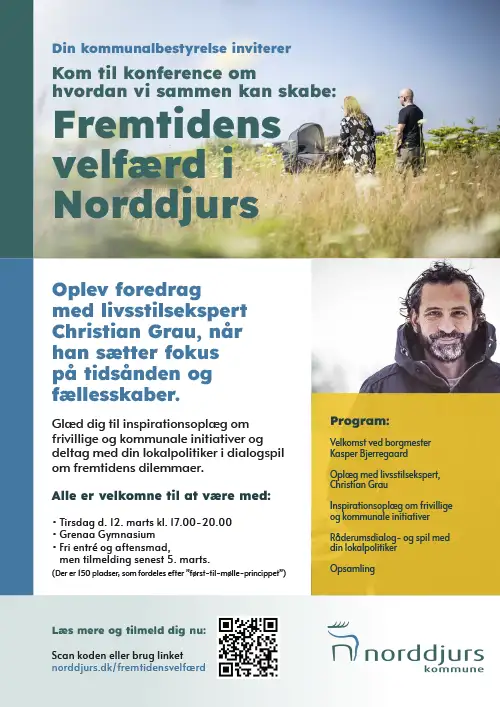 Plakat Konference om fremtidens velf&aelig;rd i Norddjurs